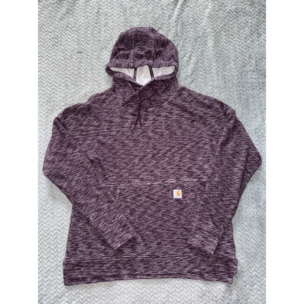 Carhartt Womens Hooded Newberry Maroon Pullover Sweatshirt Relaxed Size Medium